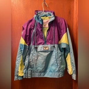 Hanging Loose Pull Over Zip Up 90s Wind Breaker